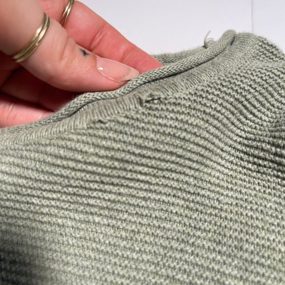 2nd Chapter Pale Green Long Sleeve Sweater Top Ribbed Knit Size Large - Picture 2 of 8